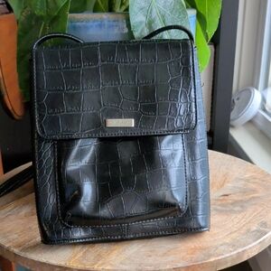 Nine West Black Croc-Embossed Bag